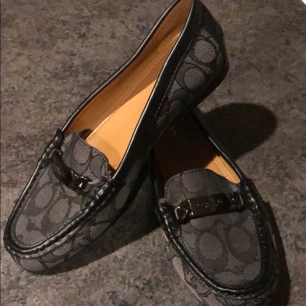 Coach “Olive” Black Smoke/Black loafer 6.5M